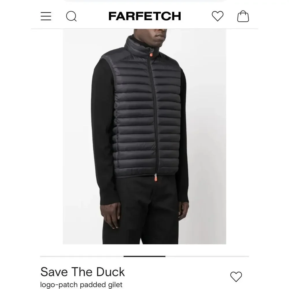 Save The Duck Puffer Vest Mens XL Black Ultra Light Quilted Padded Gilet